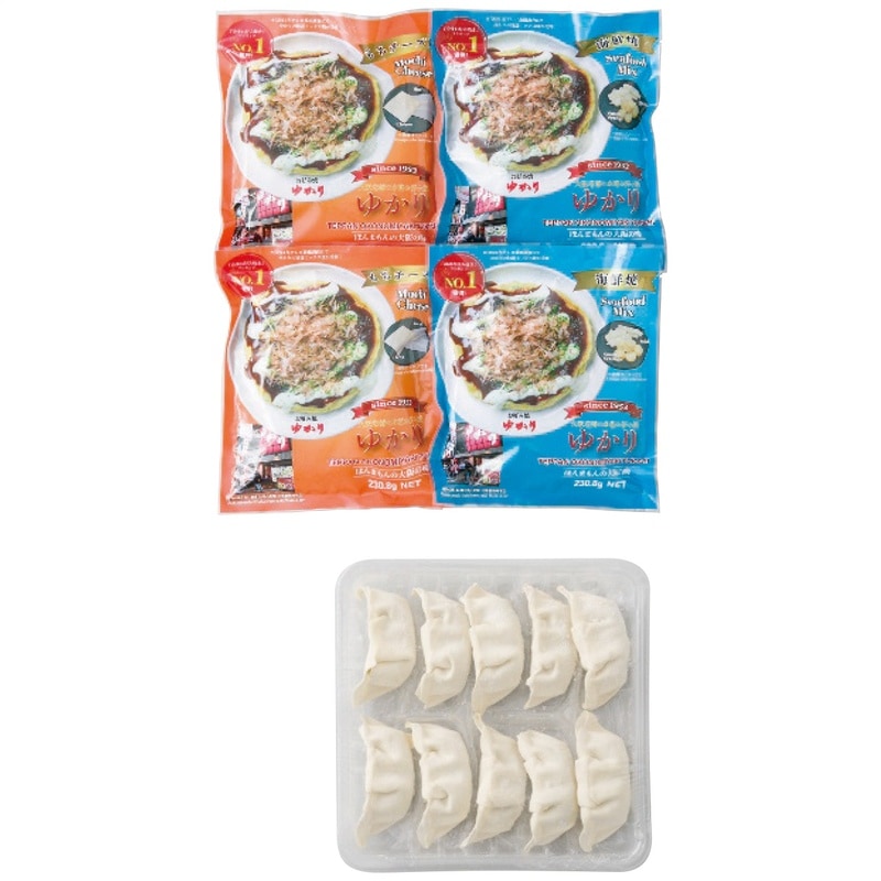【送料込み】冷凍お好み焼・ねぎ餃子セット