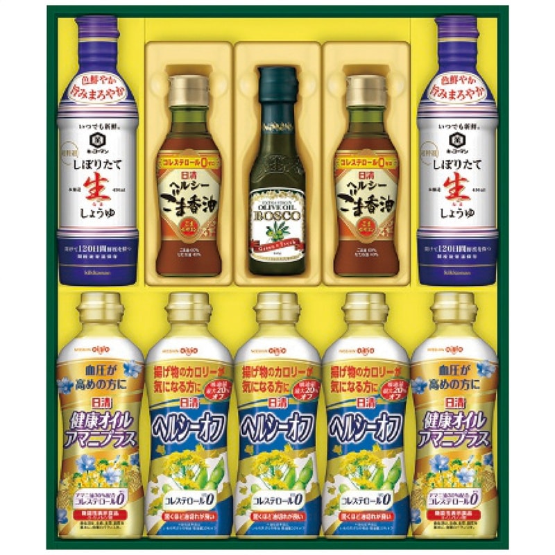 【送料込み】日清オイリオ ヘルシーオイル＆キッコーマン生しょうゆギフト NK-55