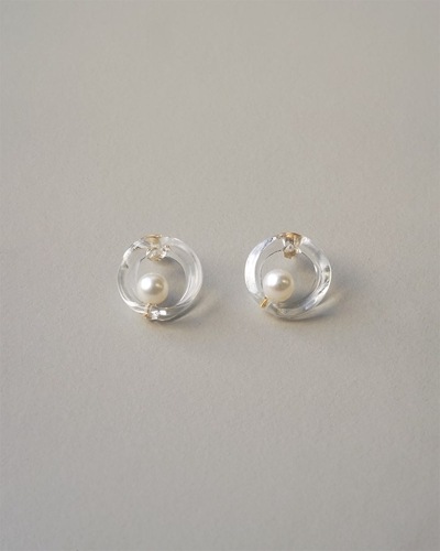 ピアス フープパール K10