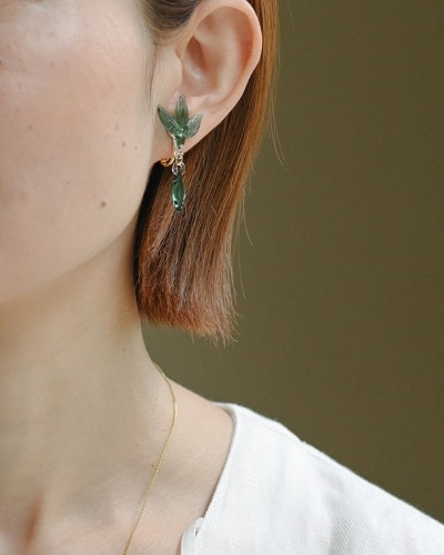 イヤリング Yureha グリーン