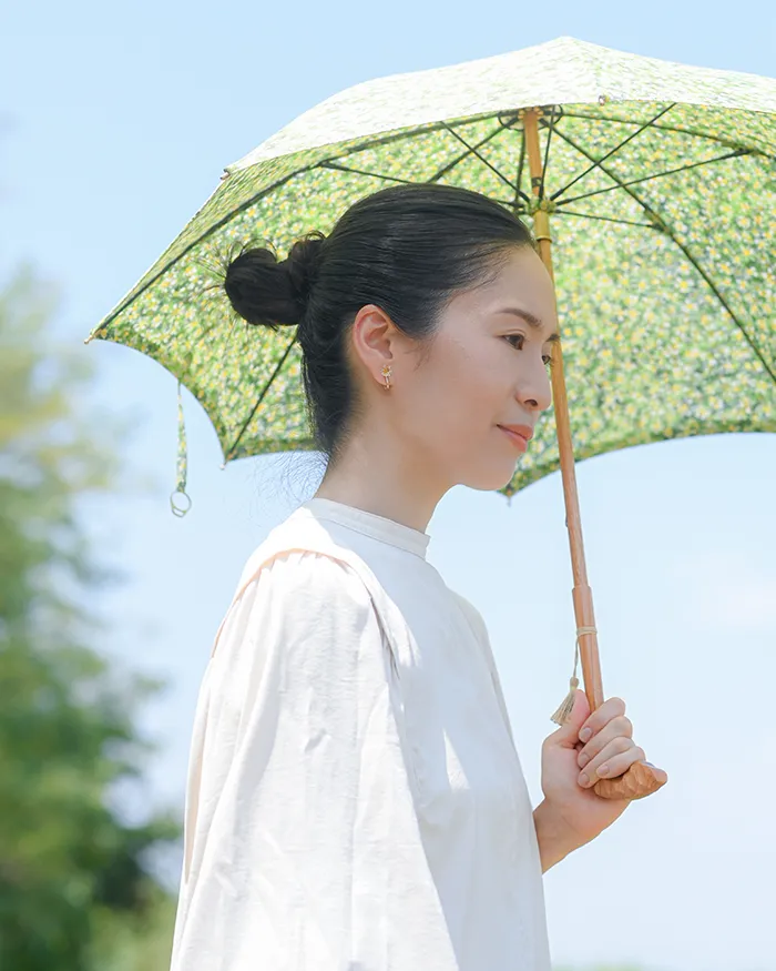 イイダ傘店 イヤリング 朝焼けのカモミール クリア