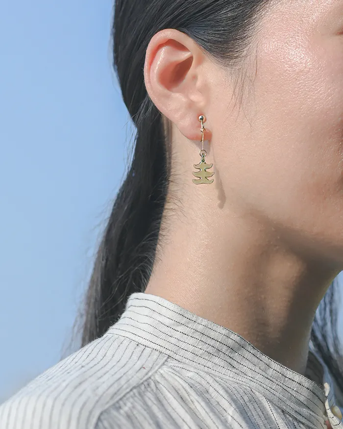 イイダ傘店 イヤリング 森