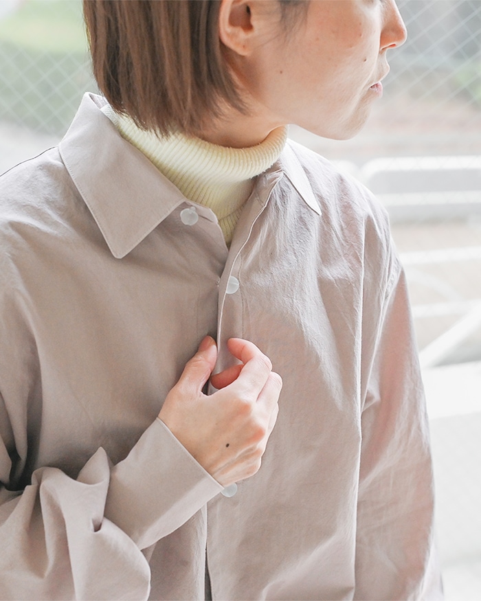 ガラスボタンのチュニック ピンク カザグルマ フロスト