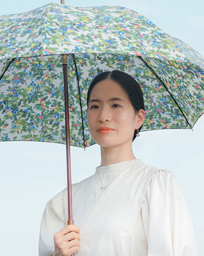 イイダ傘店 雨傘 野いちご ブルーベリー 日傘雨傘兼用
