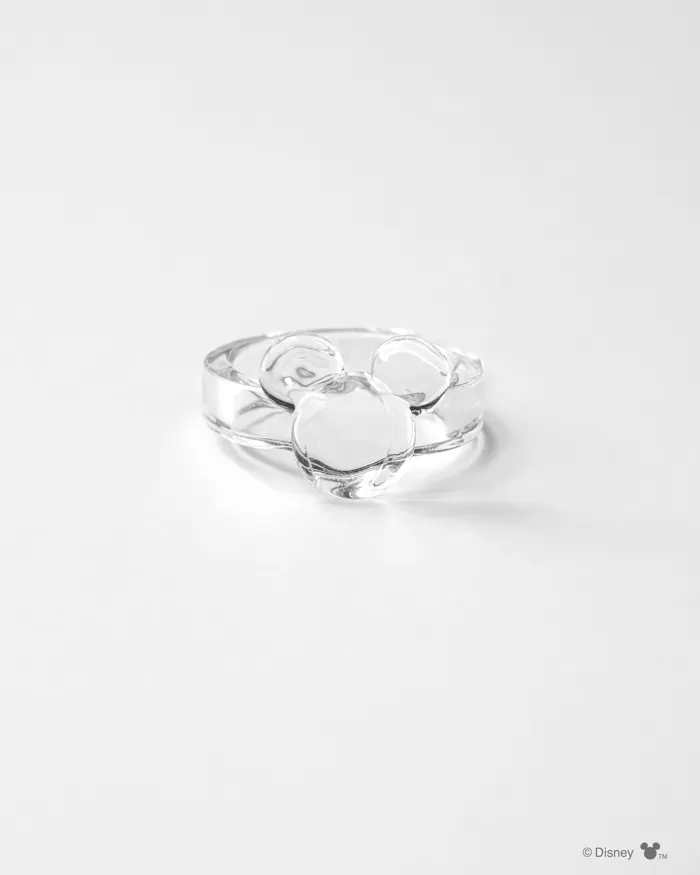 ユチョン●mickiss●キラキラミッキーハット ピアス●クリア ディズニー］ミッキー ピアス ダイヤモンド 10金 ホワイトゴールド