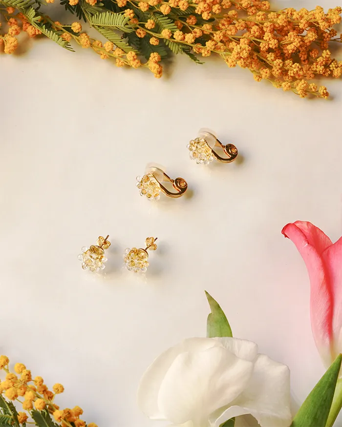 イヤリング ミモザ イエロー 数量限定