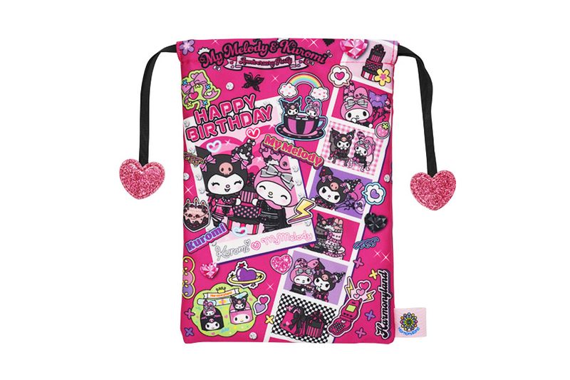 Mymelody＆Kuromi　AnniversaryParty　マイメロディ＆クロミ　巾着　　