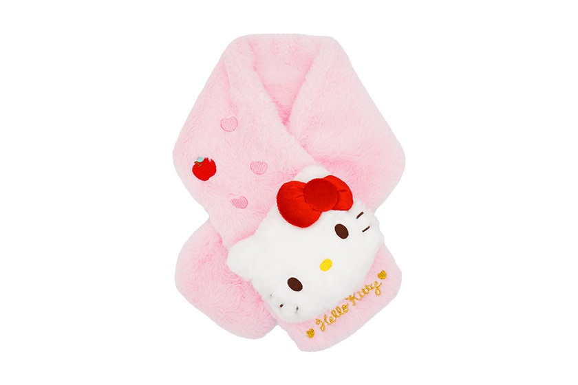 当時物ハローキティ 雪だるま マフラー パース付リストバンド フリース