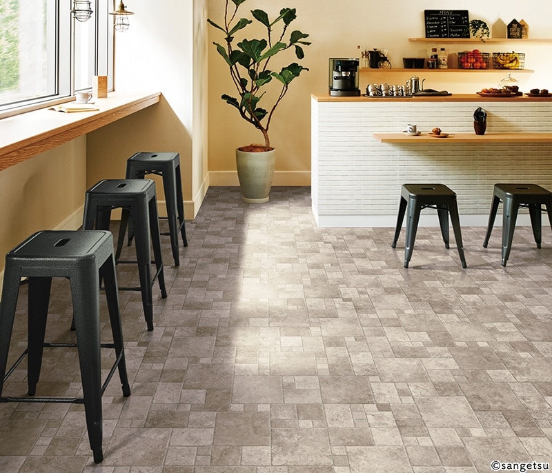 サンゲツ CM11265 店舗可 タイル・石目調 2m巾 H FLOOR Hフロア 2022-2024 クッションフロア CF （購入単位：本） 1本(1巻)最大15m [旧:CM10222]