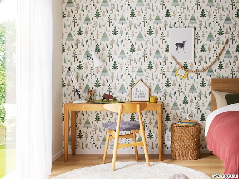 サンゲツ FE76838 北欧 パターン 【15m/30m/道具付/道具無】選択 生のり付き壁紙 FINE ファイン セット販売（購入単位：セット）|1000番台壁紙セット|1000番台壁紙