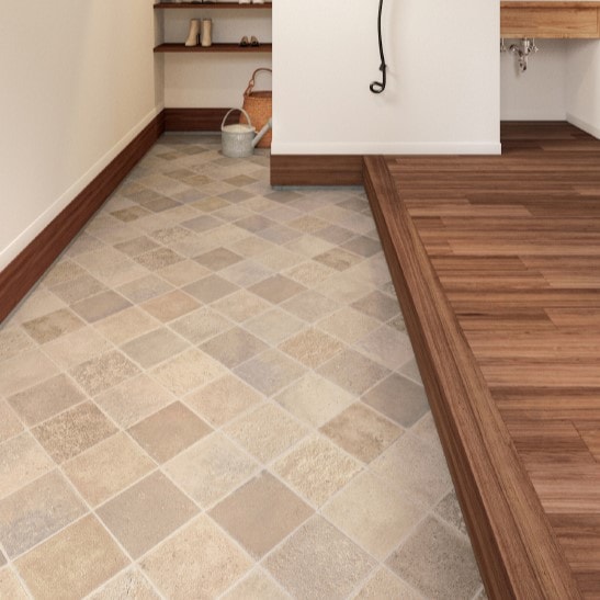 サンゲツ CM12257 2ｍ巾 店舗可 タイル ホームフロア HOME FLOOR 2024-2027 クッションフロア （購入単位：本） 1本(1巻)最大15m