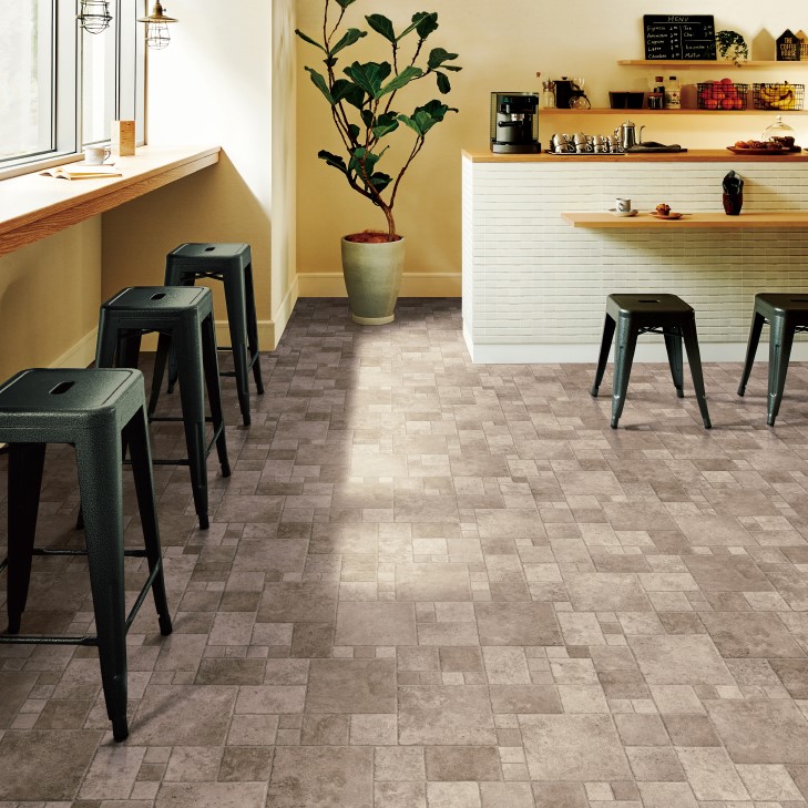 サンゲツ CM12255 2ｍ巾 店舗可 石目調 ホームフロア HOME FLOOR 2024-2027 クッションフロア （購入単位：本） 1本(1巻)最大15m