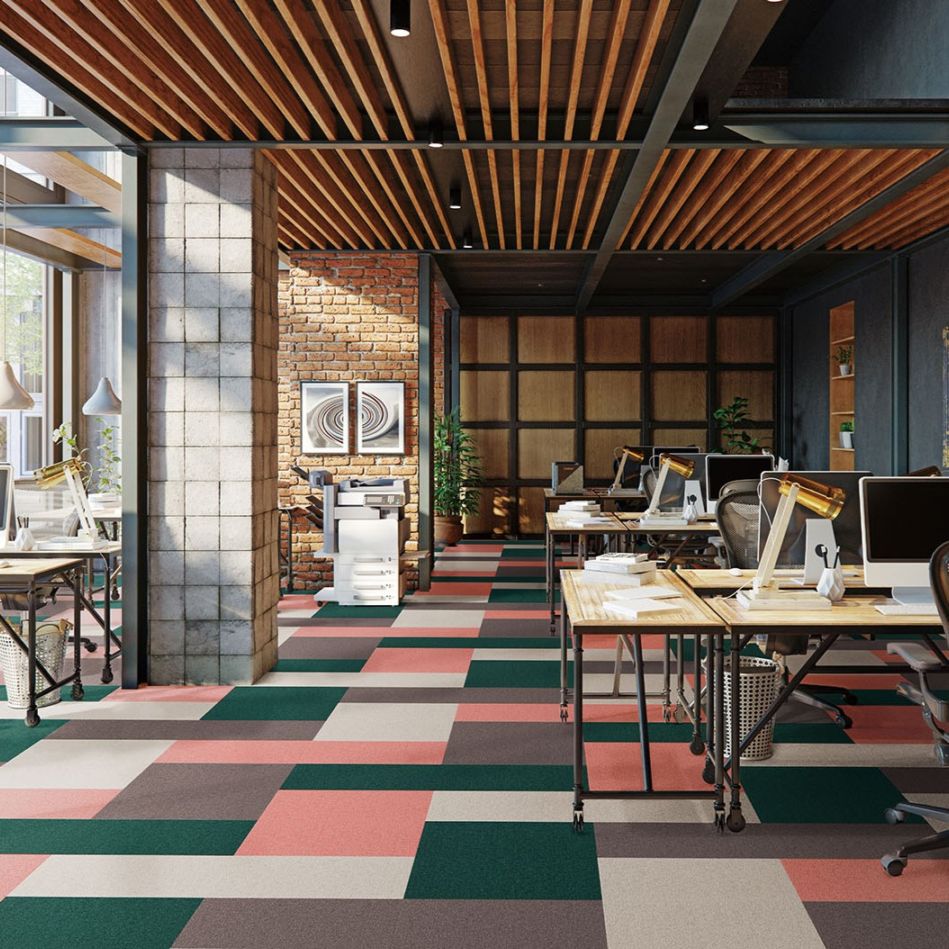 川島織物 AB1300-1～ タイルカーペット 25色 サキソニーエコ（購入単位：ケース）