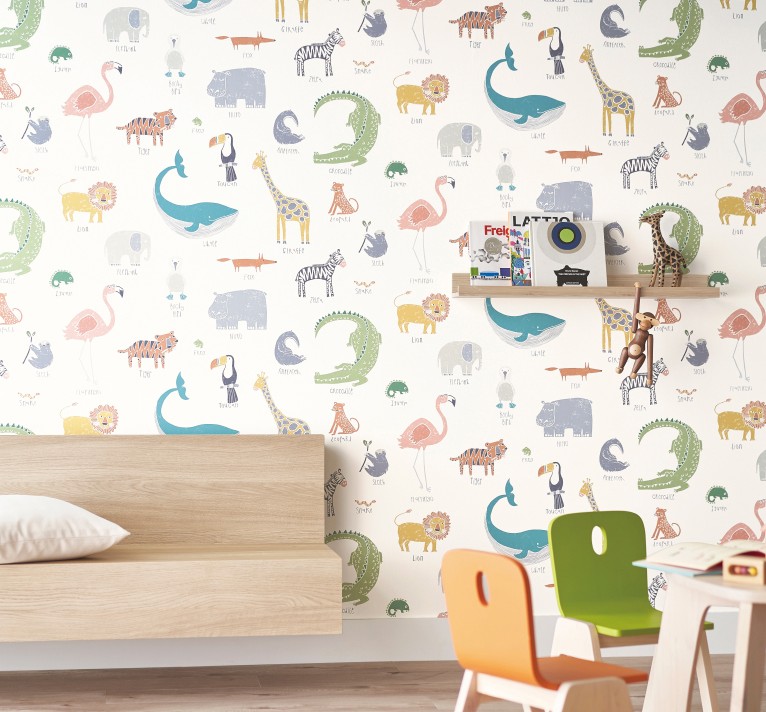 サンゲツ TH34974 パターン 動物 【15m/30m/道具付/道具無】選択 生のり付き壁紙 FAITH フェイス 2025-2028 (旧品番:TH32798) (購入単位:セット)