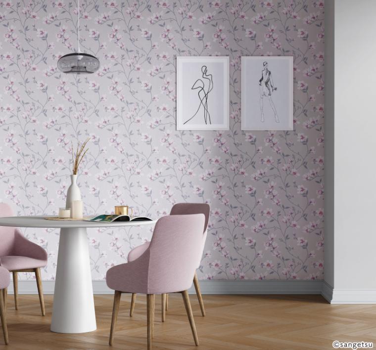 サンゲツ TH34962 パターン フラワー 【15m/30m/道具付/道具無】選択 生のり付き壁紙 FAITH フェイス 2025-2028 (購入単位:セット)