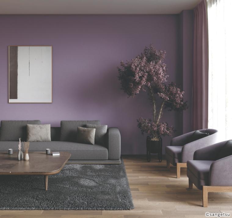 サンゲツ TH34035 生のり付き壁紙 15m/30mセット スモーキーカラー パープル FAITH フェイス 2025-2028 お得なセット（購入単位：セット）