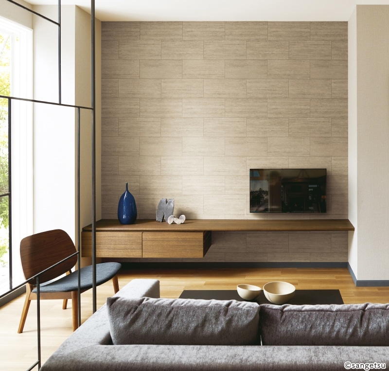 簡単ページ サンゲツ RE55656 タイル・レンガ ライトグレー【15m/30m/道具付