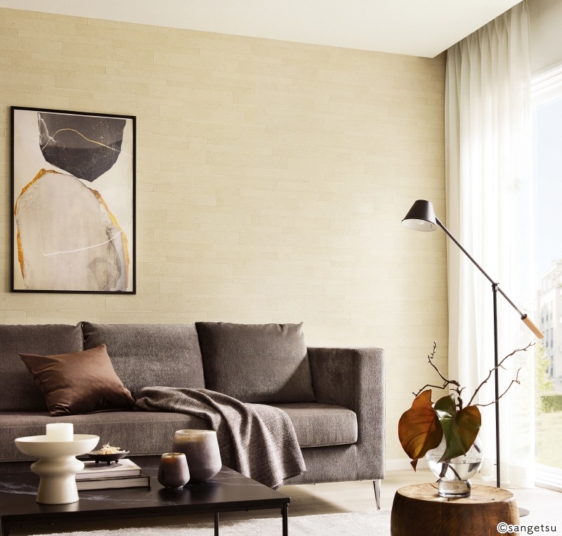 サンゲツ RE55654 タイル・レンガ アイボリー【15m/30m/道具付/道具無