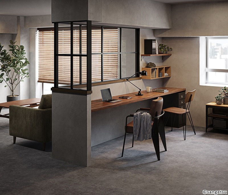 ドレッサー　細部 サンゲツ HM11087 石目調 H FLOOR Hフロア 2022-2024 クッション