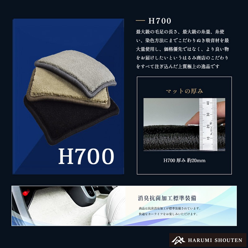 ヒョンデ･IONIQ5(アイオニック5)年式2022年5月～2024年10月2WD/AWD･右ハンドル･ハイエンド高級カーフロアマット･H700生地【Fr一体仕様】【はるみ商店・フラッグシップモデル】