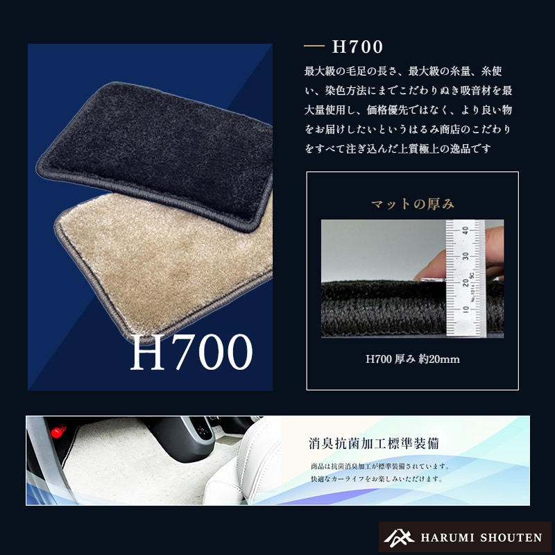 ヒョンデ･IONIQ5(アイオニック5)年式2024年11月～2WD/AWD･右ハンドル･ハイエンド高級カーフロアマット･H700生地【Fr分割仕様】【はるみ商店・フラッグシップモデル】