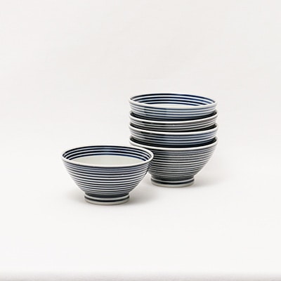陶器製茶碗5個セット アウトレット品】 藍駒 茶碗 大 5個セット | 2026オンライン陶器市限定