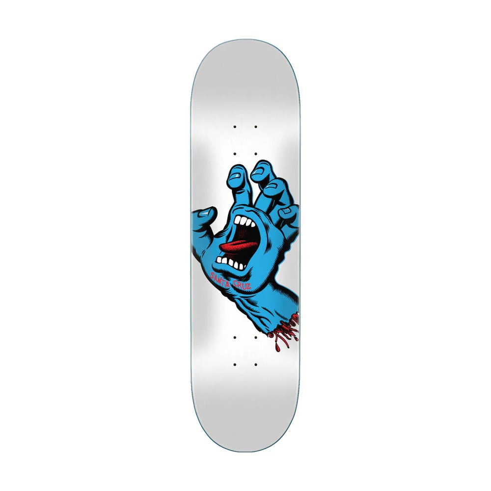 サンタクルーズ SANTA CRUZ<br>スケボー デッキ 8.25 SCREAMING HAND WHITE TEAM DECK<br>スクリーミングハンド 定番 オススメ 初心者 スケートボード ストリート sk8 skateboard 板【2007】