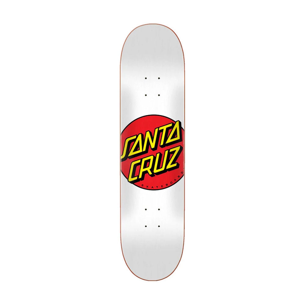 サンタクルーズ SANTA CRUZ<br>スケボー デッキ 8.0 CLASSIC DOT WHITE TEAM DECK<br>クラシックドット 定番 オススメ 初心者 スケートボード ストリート sk8 skateboard 板【21SM】