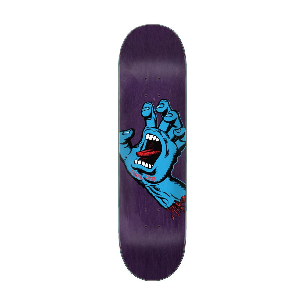 サンタクルーズ SANTA CRUZ<br>スケボー デッキ 8.375 SCREAMING HAND PURPLE TEAM DECK<br>スクリーミングハンド スケートボード ストリート sk8 skateboard 板<br>【2104】