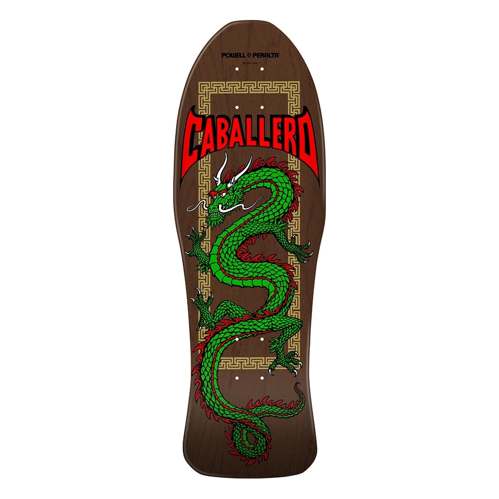 パウエル・ペラルタ POWELL PERALTA<br>スケボー デッキ 10 STEVE CABALLERO CHINESE DRAGON REISSUE BROWN STAIN DECK SHAPE 150<br>スティーブ・キャバレロ オールドスクール ストリート sk8 skateboard 板【2311】
