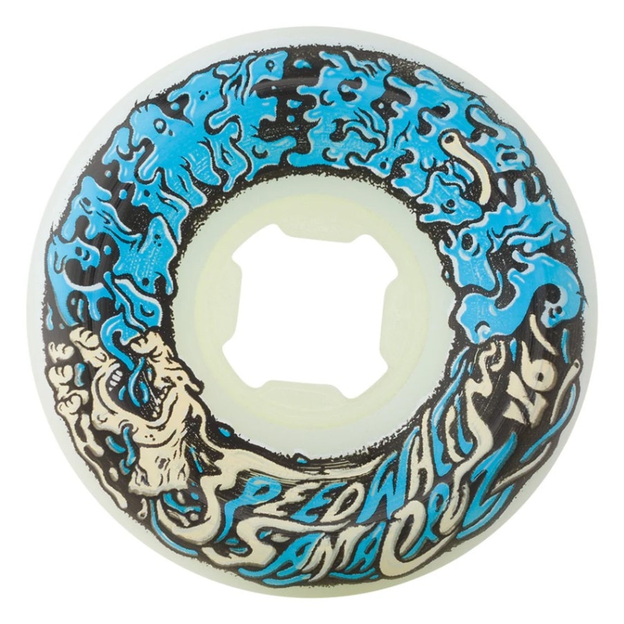 スライムボールズ SLIME BALLS<br>53mm VOMIT MINI 97A WHEELS WHITE/BLUE<br>ハードウィール(4個セット) スケートボード スケボー sk8 skateboard タイヤ ローラー 車輪 トリック スライド グラインド【2212】