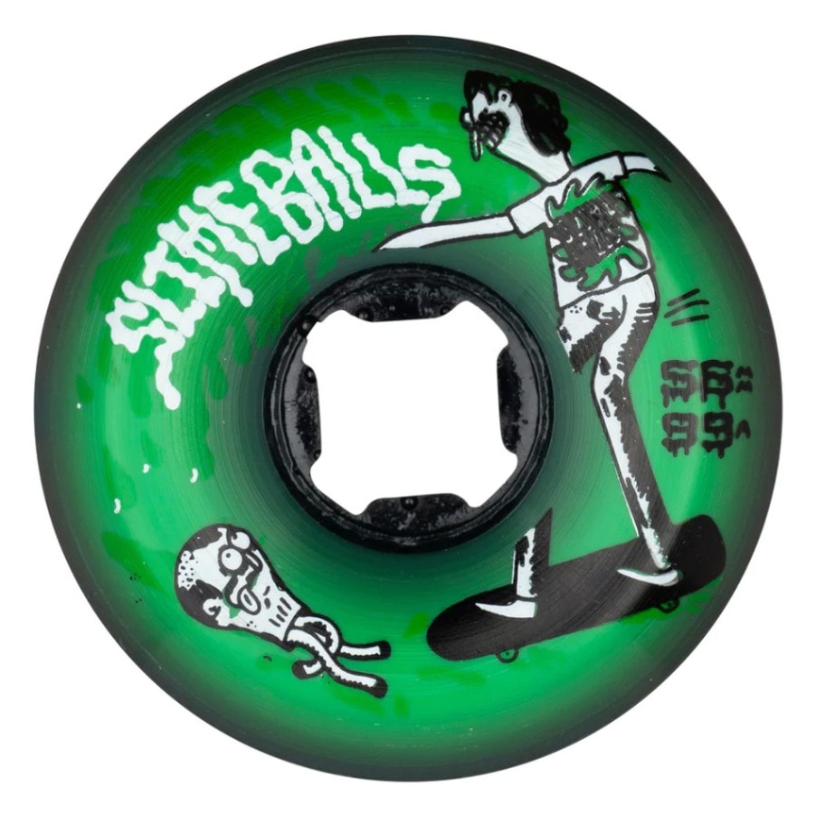 スライムボールズ SLIME BALLS<br>56mm JAY HOWELL SPEED BALLS GREEN 99A WHEELS<br>ハードウィール 4個セット ジェイ・ハウエル スケートボード スケボー sk8 skateboard タイヤ ローラー 車輪 トリック スライド グラインド【2401】