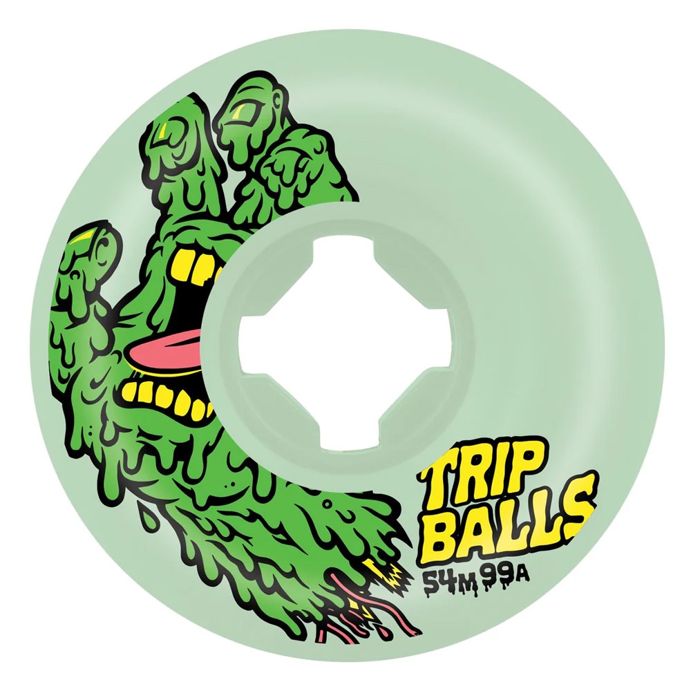 スライムボールズ SLIME BALLS<br>54mm FACE MELTER TRIP BALLS GITD 99A WHEELS<br>ハードウィール 4個セット ジェイ・ハウエル スケートボード スケボー sk8 skateboard タイヤ ローラー 車輪 トリック スライド グラインド【2405】
