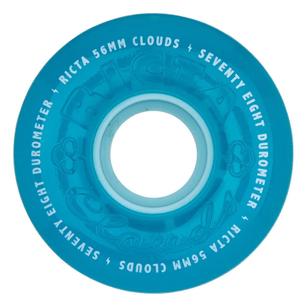 リクタ RICTA<br>56mm CLOUDS TRANS BLUE 78A WHEELS<br>ソフトウィール 4個セット クラウズ クルーザー フィルマー スケートボード スケボー sk8 skateboard タイヤ ローラー 車輪 静か 速い【2405】
