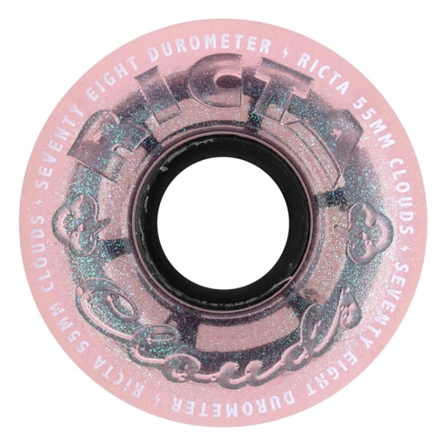 リクタ RICTA<br>55mm CLOUDS IRIDESCENT PINK 78A WHEELS<br>ソフトウィール 4個セット クラウズ クルーザー フィルマー スケートボード スケボー sk8 skateboard タイヤ ローラー 車輪 静か 速い【2411】