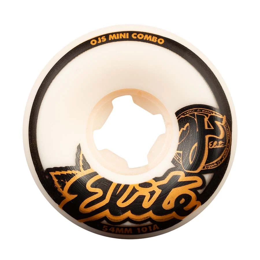 オージェイウィール OJ WHEELS<br>54mm ELITE MINI COMBO 101A TEAM WHEELS<br>ハードウィール(4個セット)スケートボード エリート ミニコンボ スケボー sk8 skateboard タイヤ ローラー 車輪 トリック スライド グラインド【2104】