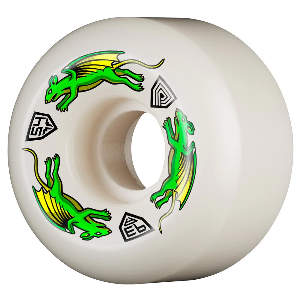パウエル・ペラルタ POWELL PERALTA<br>54mm x 34mm V6 NANO RATS DRAGON FORMULA WHITE 93A WHEEL<br>ハードウィール (4個セット) ドラゴンフォーミュラ ナノ・ラット スケートボード スケボー sk8 skateboard タイヤ ローラー 車輪 速い【2409】