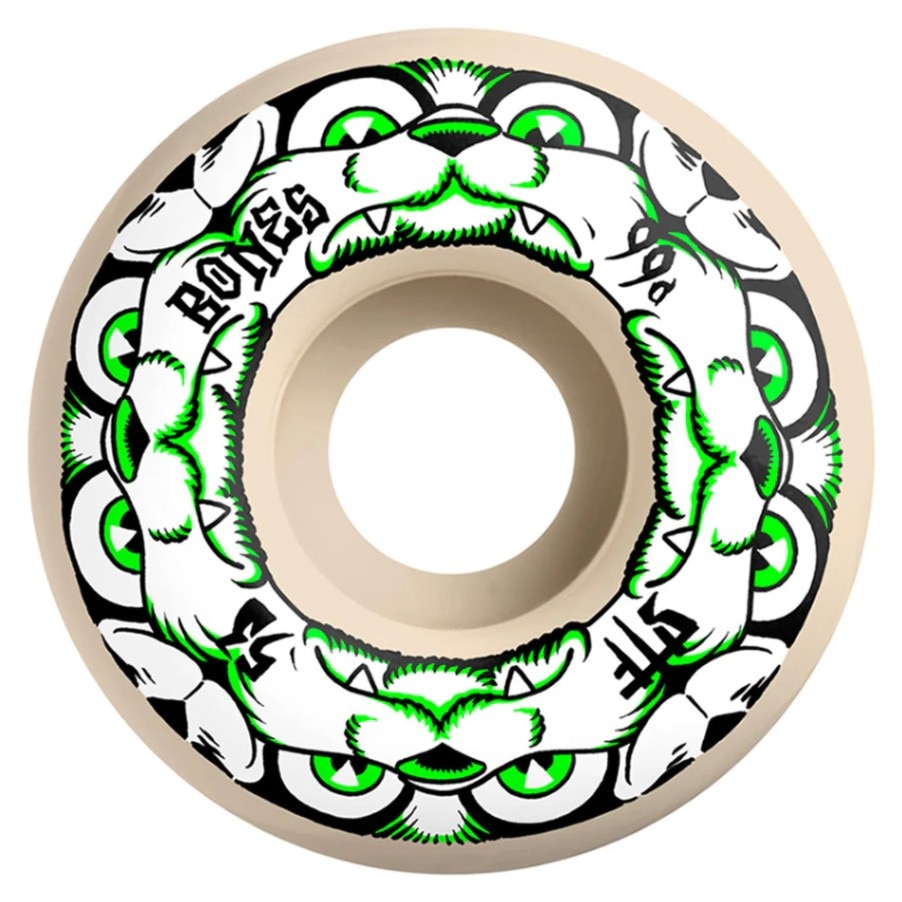 ボーンズ ウィール BONES WHEELS<br>53mm STF 4 DOG NIGHT V4 WIDE 99A WHEELS<br>ハードウィール(4個セット)ホワイト ストリートテックフォーミュラ スケートボード スケボー sk8 skateboard タイヤ ローラー 車輪 トリック スライド グラインド【2409】