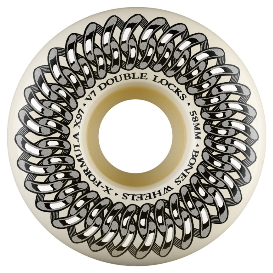 ボーンズ ウィール BONES WHEELS<br>58mm X-FORMULA DOUBLE LOCKS V7 97A WHEELS<br>ハードウィール 4個セット エックスフォーミュラー X97 スケートボード スケボー skateboard タイヤ トリック【2411】