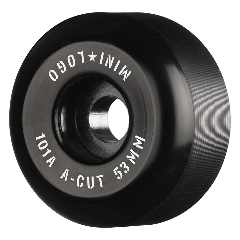 ミニロゴ MINI LOGO<br>WHEEL A-CUT 2 53mm 101A BLACK(4pacK)<br>ハードウィール(4個セット)ブラック ハードウィール ストリート パーク スケートボード スケボー sk8 skateboard タイヤ ローラー 車輪 トリック スライド グラインド 高性能ウレタン使用【2103】