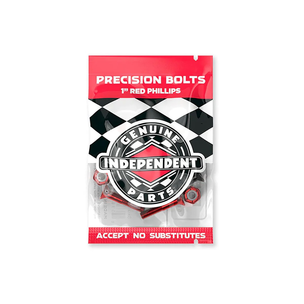 インディペンデント INDEPENDENT<br>GENUINE PARTS 1 PHILLIPS HARDWARE PK/8 BLACK/RED<br>プラスビス ブラック/レッド 1(1インチ) スケートボード スケボー sk8 skateboard