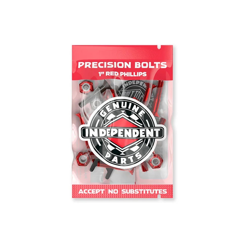 インディペンデント INDEPENDENT<br>GENUINE PARTS 1 PHILLIPS HARDWARE W/TOOL PK/10 RED/BLACK<br>プラスビス レッド/ブラック 1(1インチ) ツール付 スケートボード スケボー sk8 skateboard