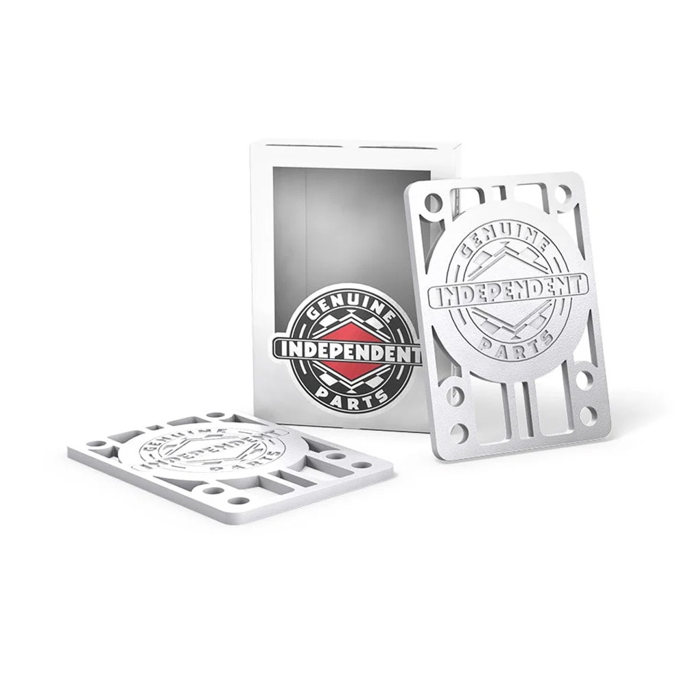 インディペンデント INDEPENDENT<br>GENUINE PARTS 1/8 RISERS WHITE<br>ライザーパッド 2枚1セット インディー パーツ クルーザー スケートボード スケボー sk8 skateboard