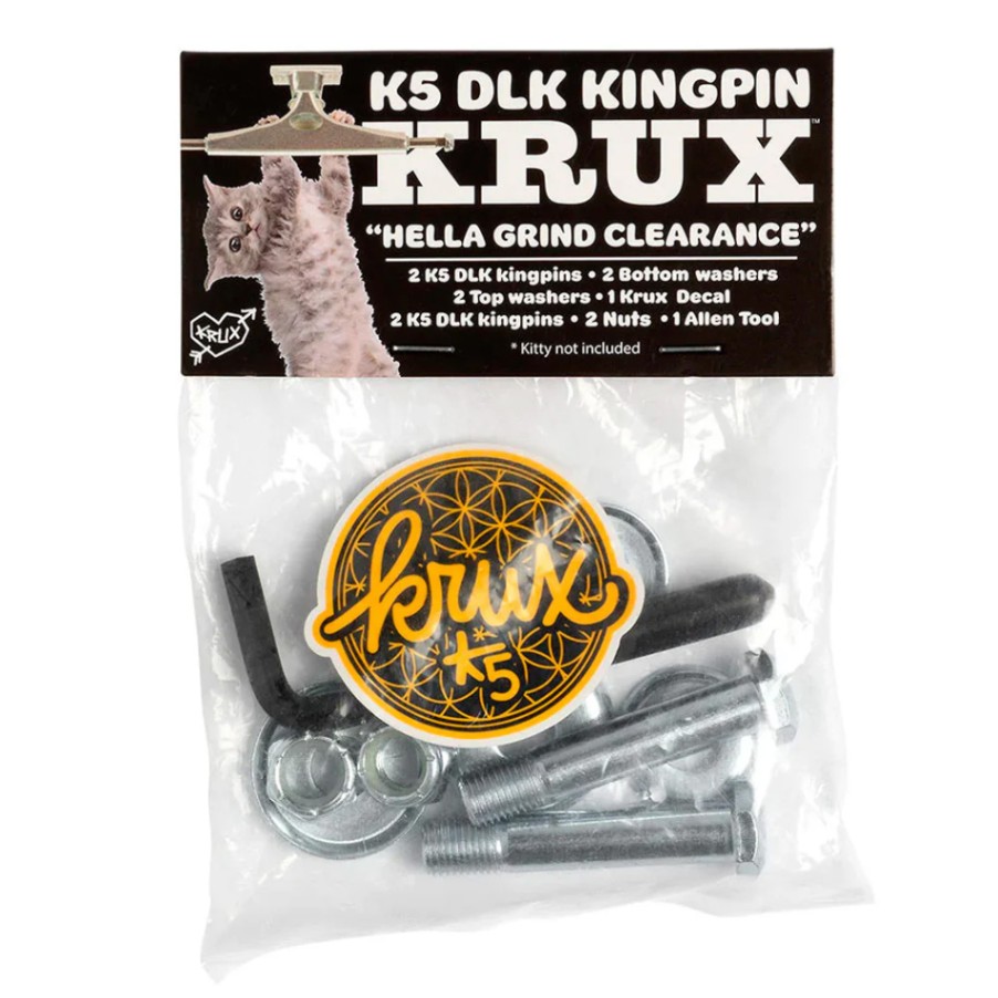 クラックス KRUX<br>KRUX K5 DLK KINGPIN SET<br>キングピン ナット 2個1セット スケートボード1台分 トラック 補修部品 キングナット 交換 パーツ スケートボード スケボー sk8 skateboard【2212】