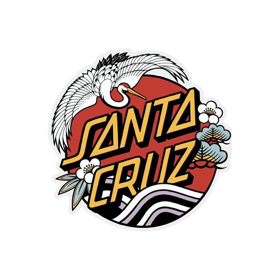 サンタクルーズ SANTA CRUZ<br>4in x 4in CRANE DOT STICKER<br>ステッカー デカール シール スケートボード スケボー ストリート sk8 skateboard
