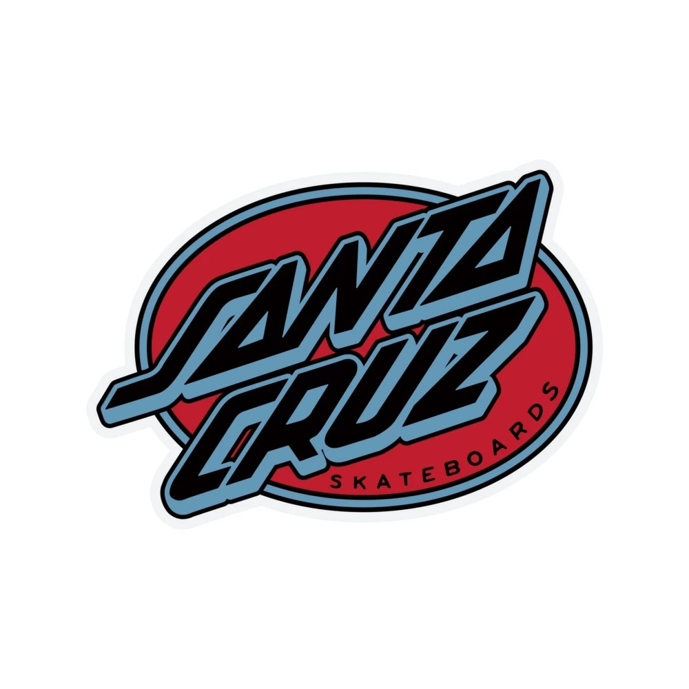 サンタクルーズ SANTA CRUZ<br>5in x 3.5in OVAL OUTLINE DOT STICKER<br>ステッカー デカール シール スケートボード スケボー sk8 skateboard