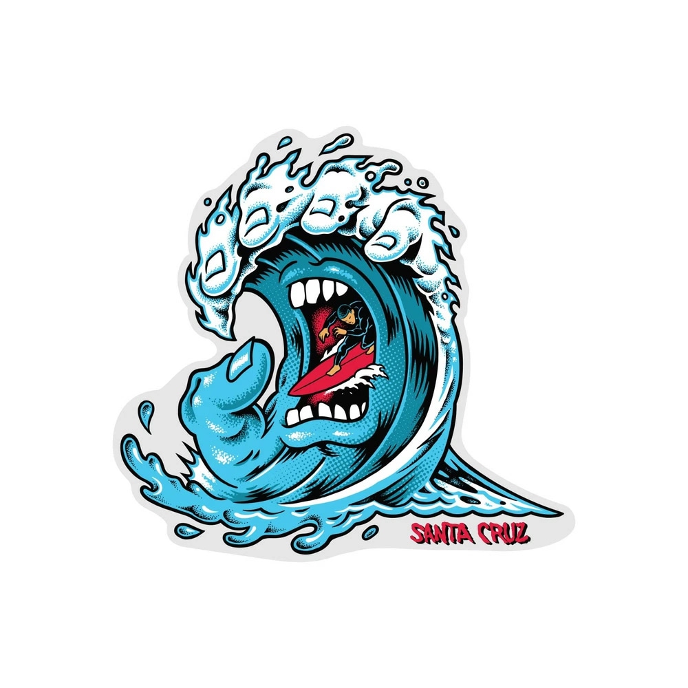 サンタクルーズ SANTA CRUZ<br>4.25in x 4in SCREAMING WAVE STICKER<br>ステッカー デカール シール スクリーミングハンド スケートボード スケボー sk8 skateboard