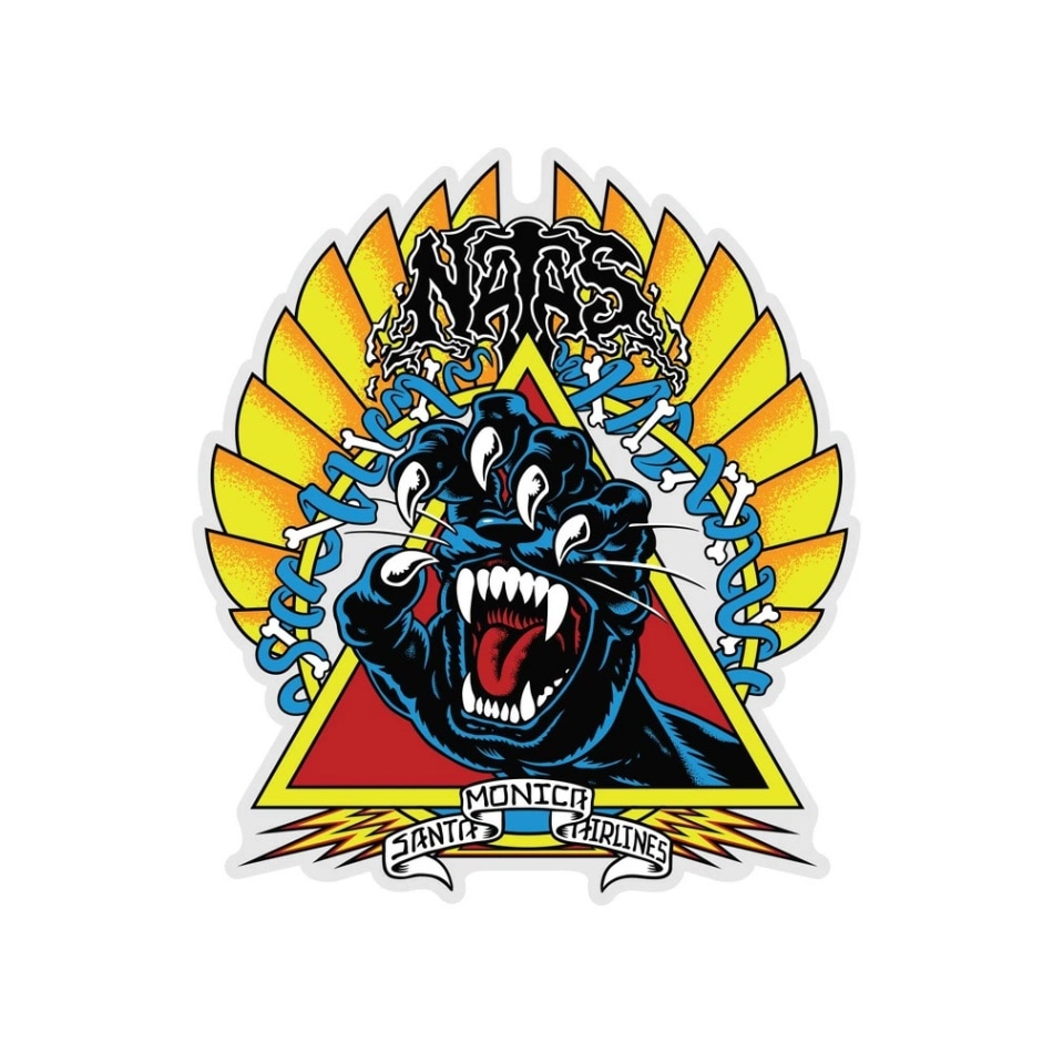 サンタクルーズ SANTA CRUZ<br>5.25in x 6in NATAS SCREAMING PANTHER STICKER<br>ステッカー デカール シール ナタス・カウパス スクリーミングハンド スケートボード スケボー sk8 skateboard