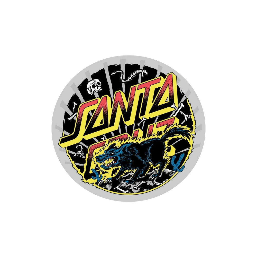 サンタクルーズ SANTA CRUZ<br>4in x 3.75in KENDALL WOLF DOT STICKER<br>ステッカー デカール シール ジェフ・ケンダル スクリーミングハンド スケートボード スケボー sk8 skateboard