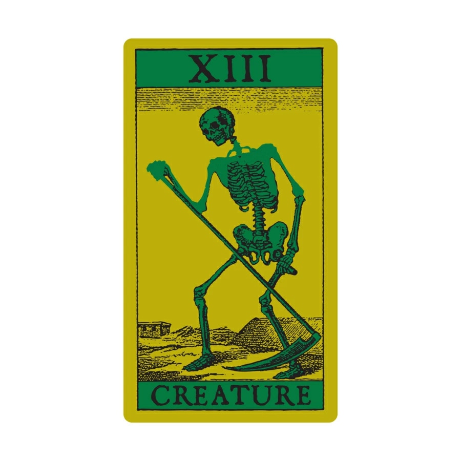 クリーチャー CREATURE<br>2.75in x5in DEATH CARD STICKER<br>ステッカー デカール シール スケートボード スケボー ストリート sk8 skateboard